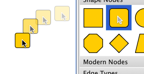 Drag-and-drop gesture from a palette.