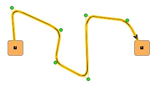 Quad curve with straightness = 0.5